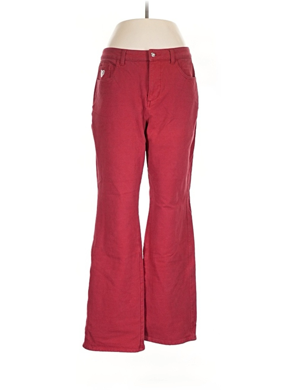 Quacker Factory Red Flare Jeans - Wide Leg Style 12